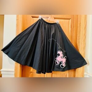 Vintage 1950s Poodle Skirt Costume Sock Hop Outfit w/ Shirt Skirt Scarf & Belt